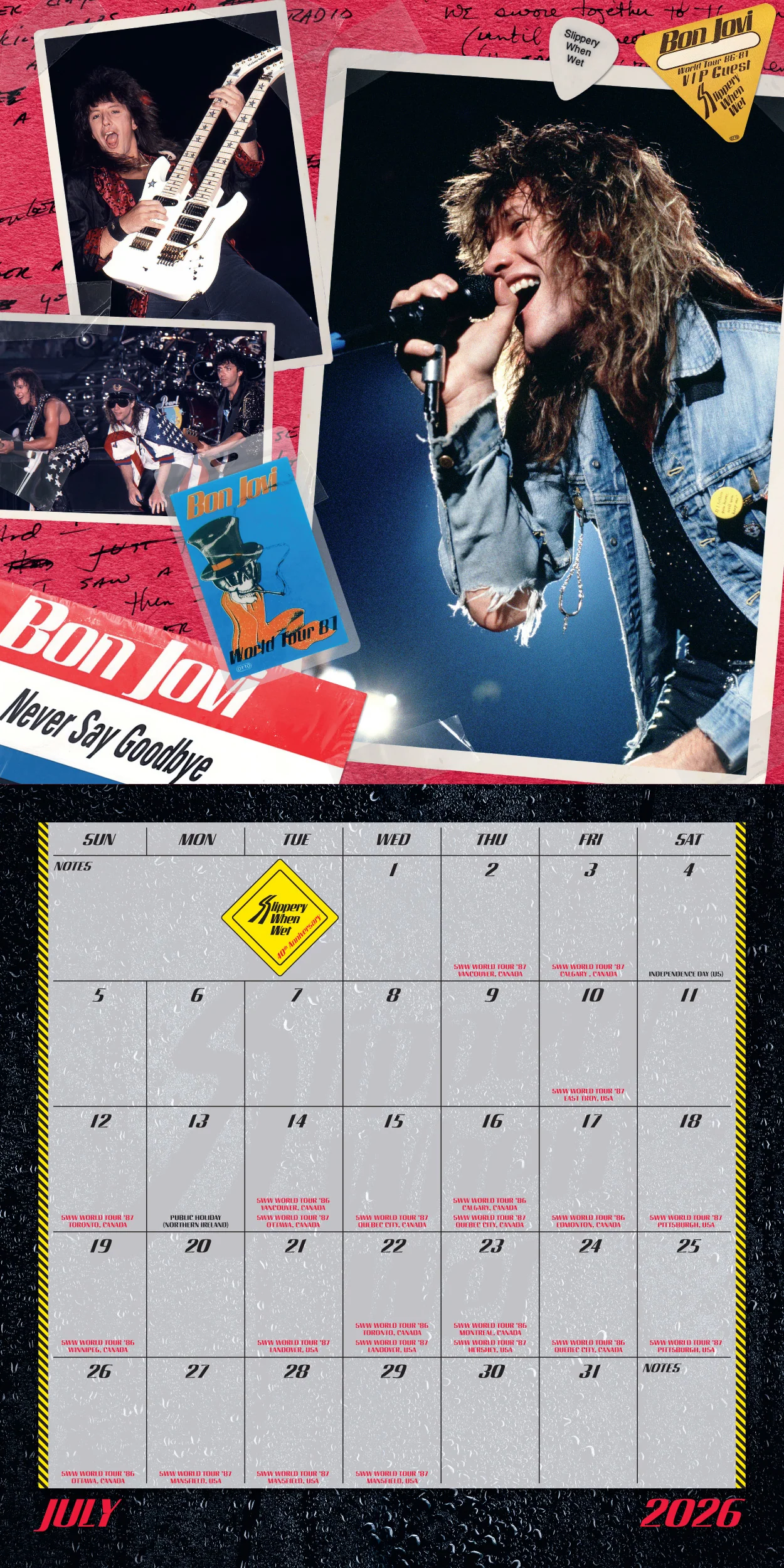 Bon Jovi Slippery When Wet 40th Anniversary Calendar - Image 10