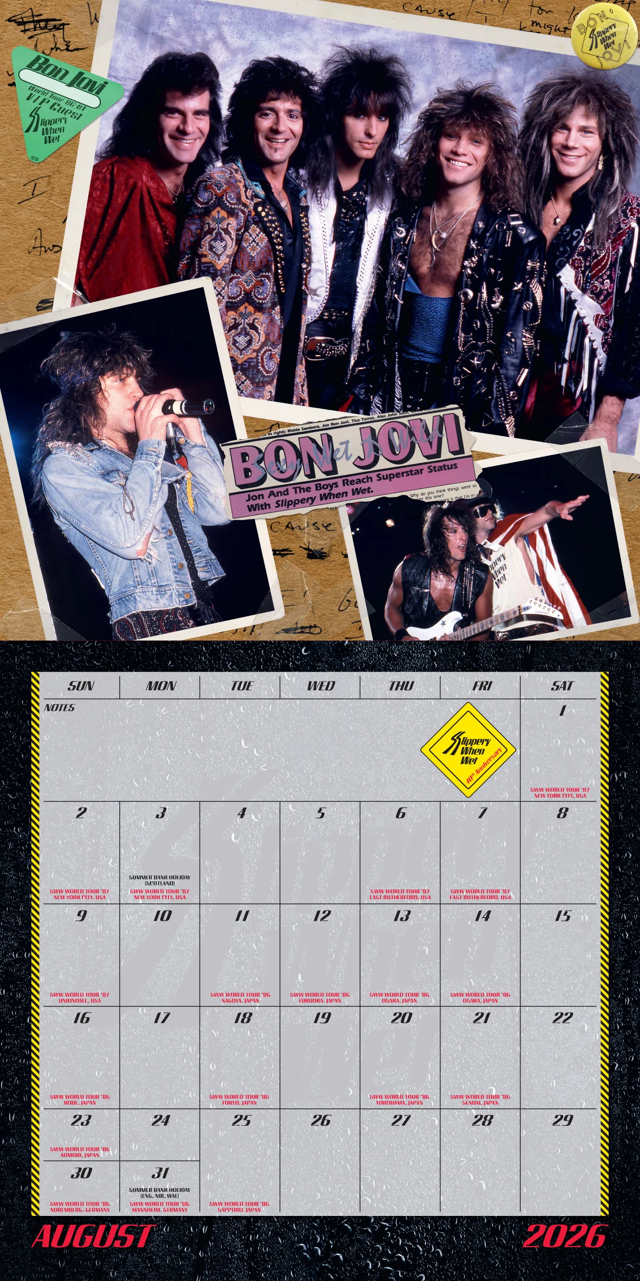 Bon Jovi Slippery When Wet 40th Anniversary Calendar - Image 11