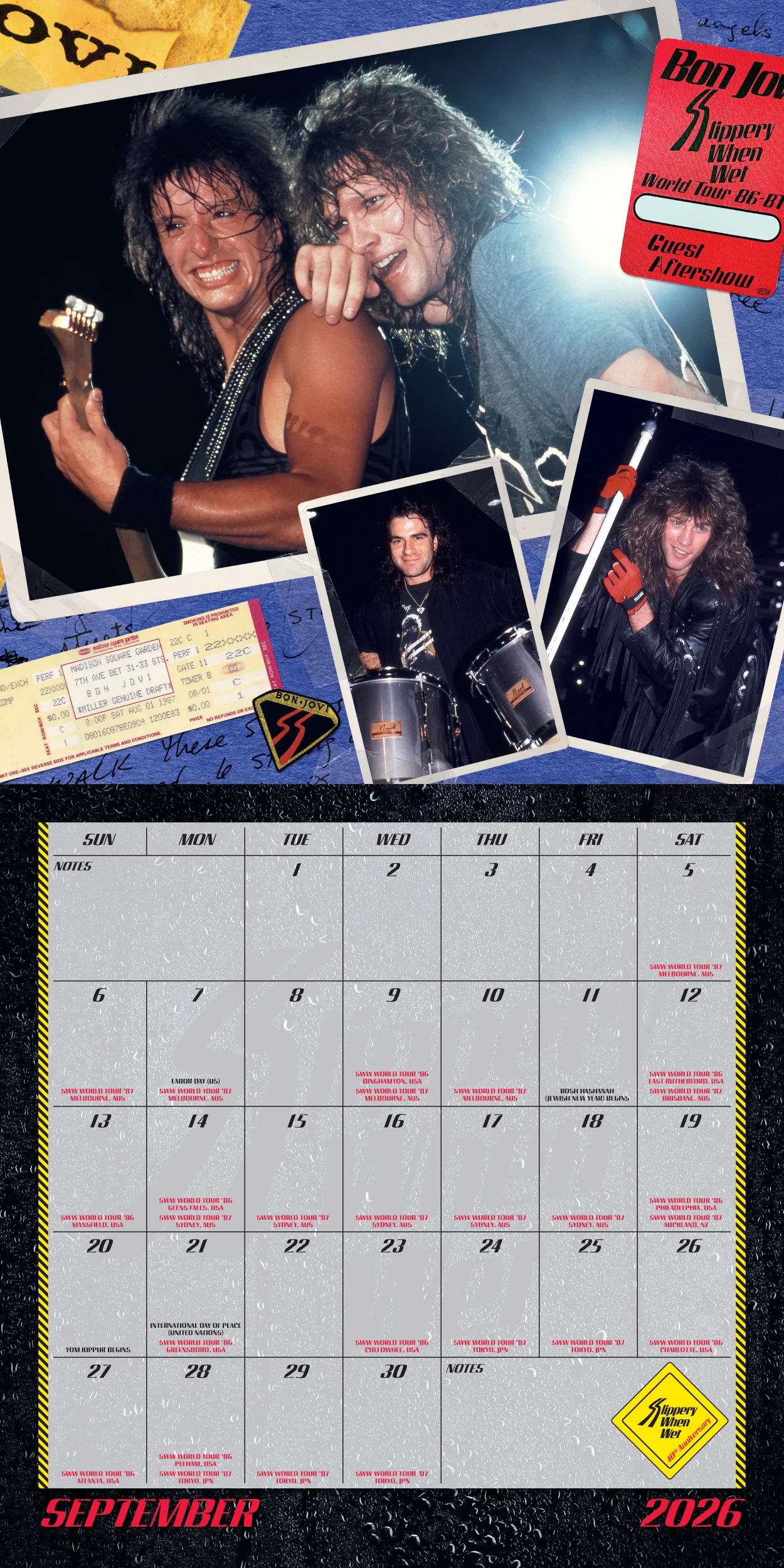 Bon Jovi Slippery When Wet 40th Anniversary Calendar - Image 12