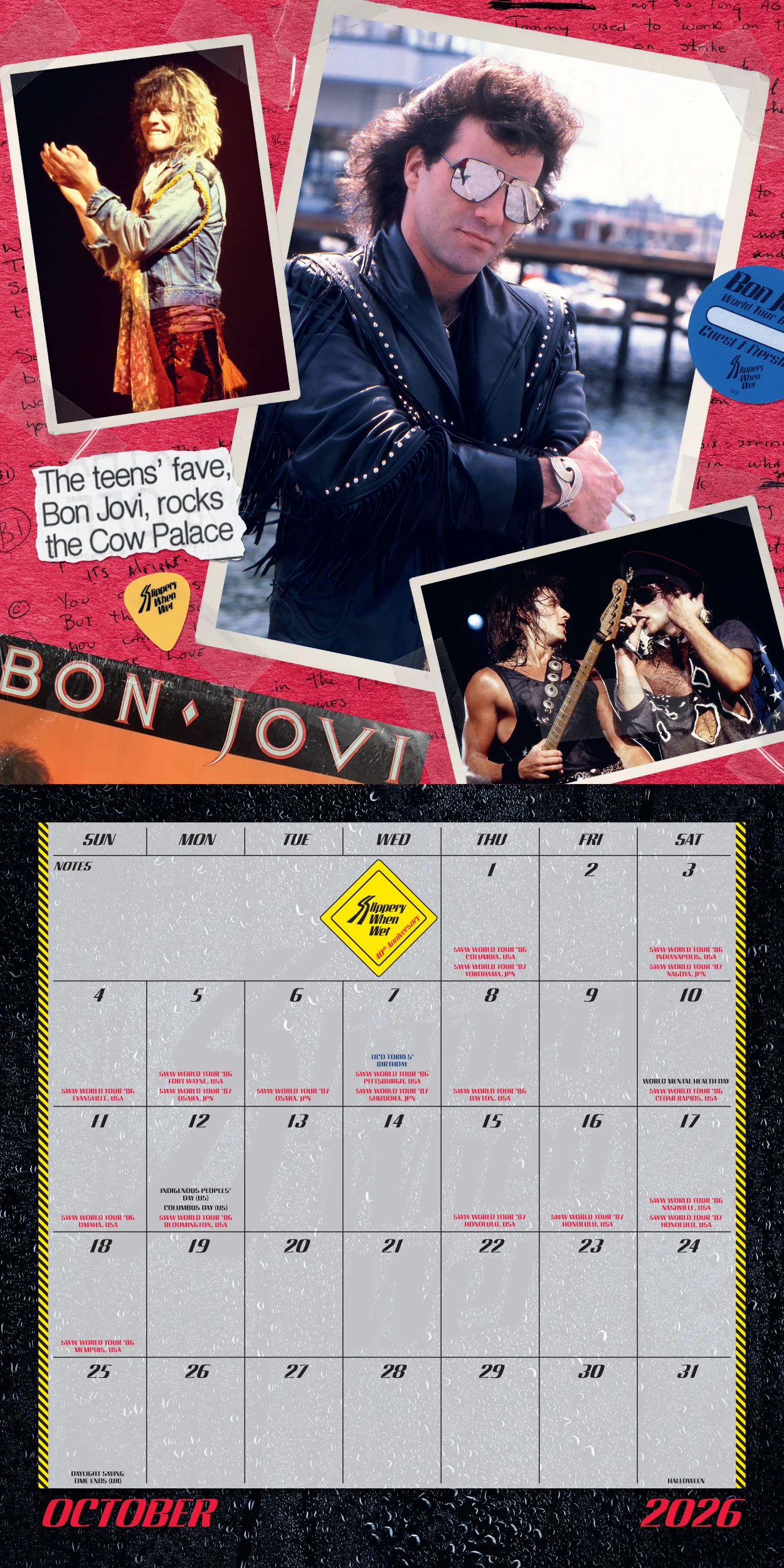Bon Jovi Slippery When Wet 40th Anniversary Calendar - Image 13
