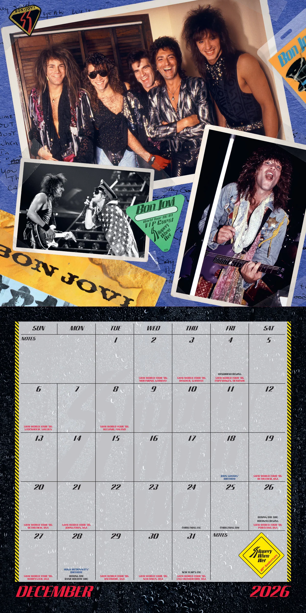 Bon Jovi Slippery When Wet 40th Anniversary Calendar - Image 15