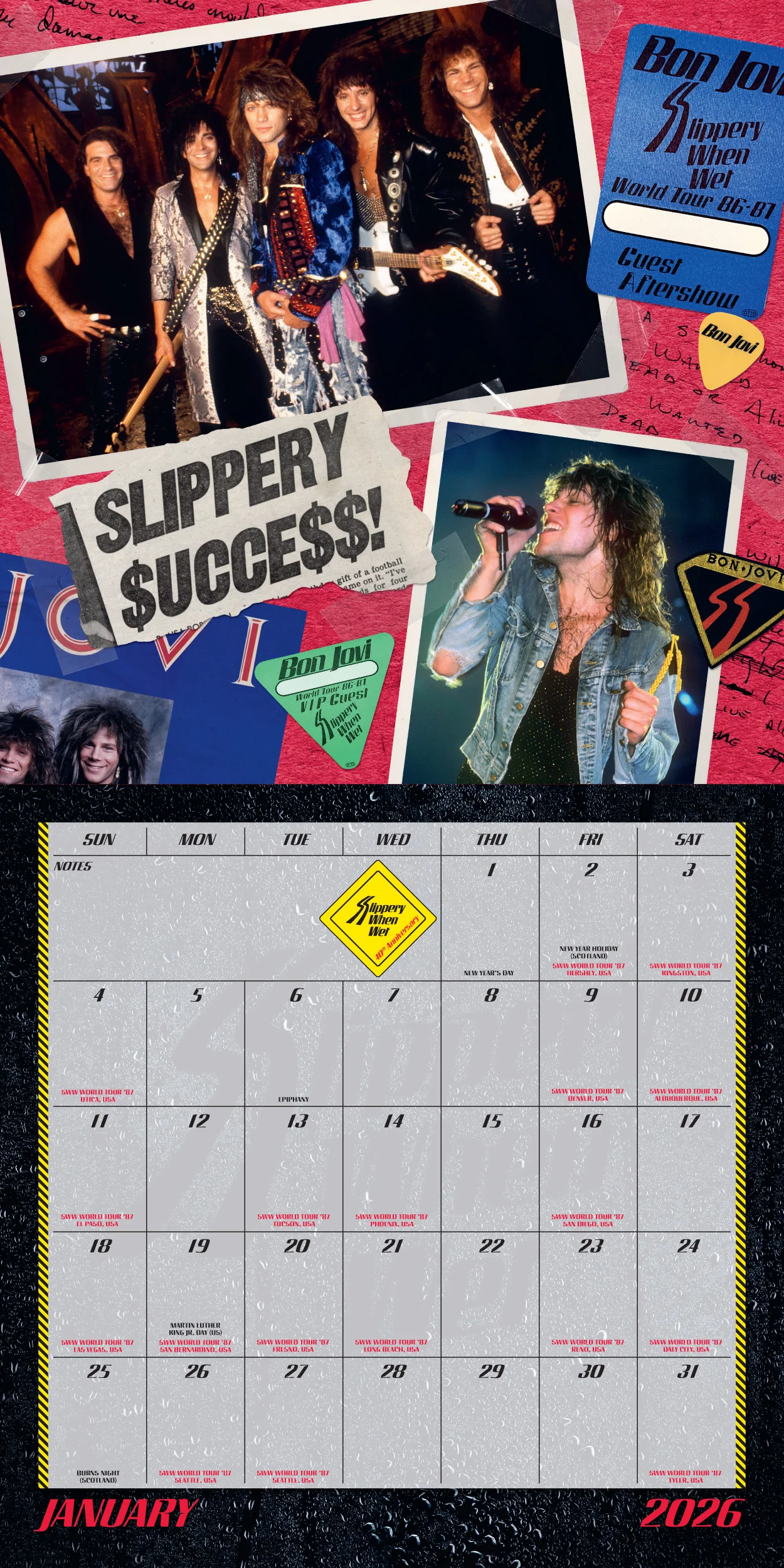 Bon Jovi Slippery When Wet 40th Anniversary Calendar - Image 3
