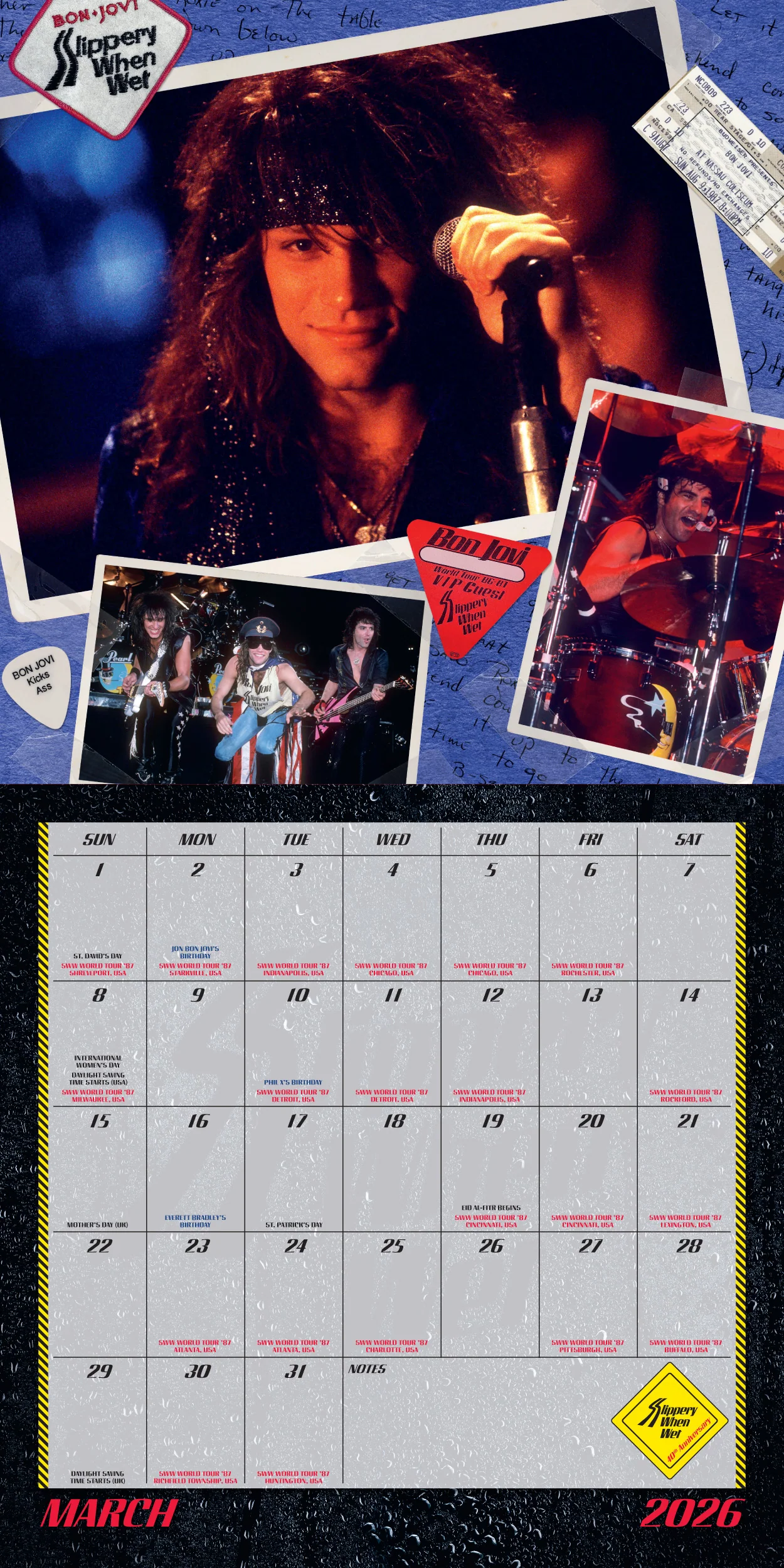 Bon Jovi Slippery When Wet 40th Anniversary Calendar - Image 5