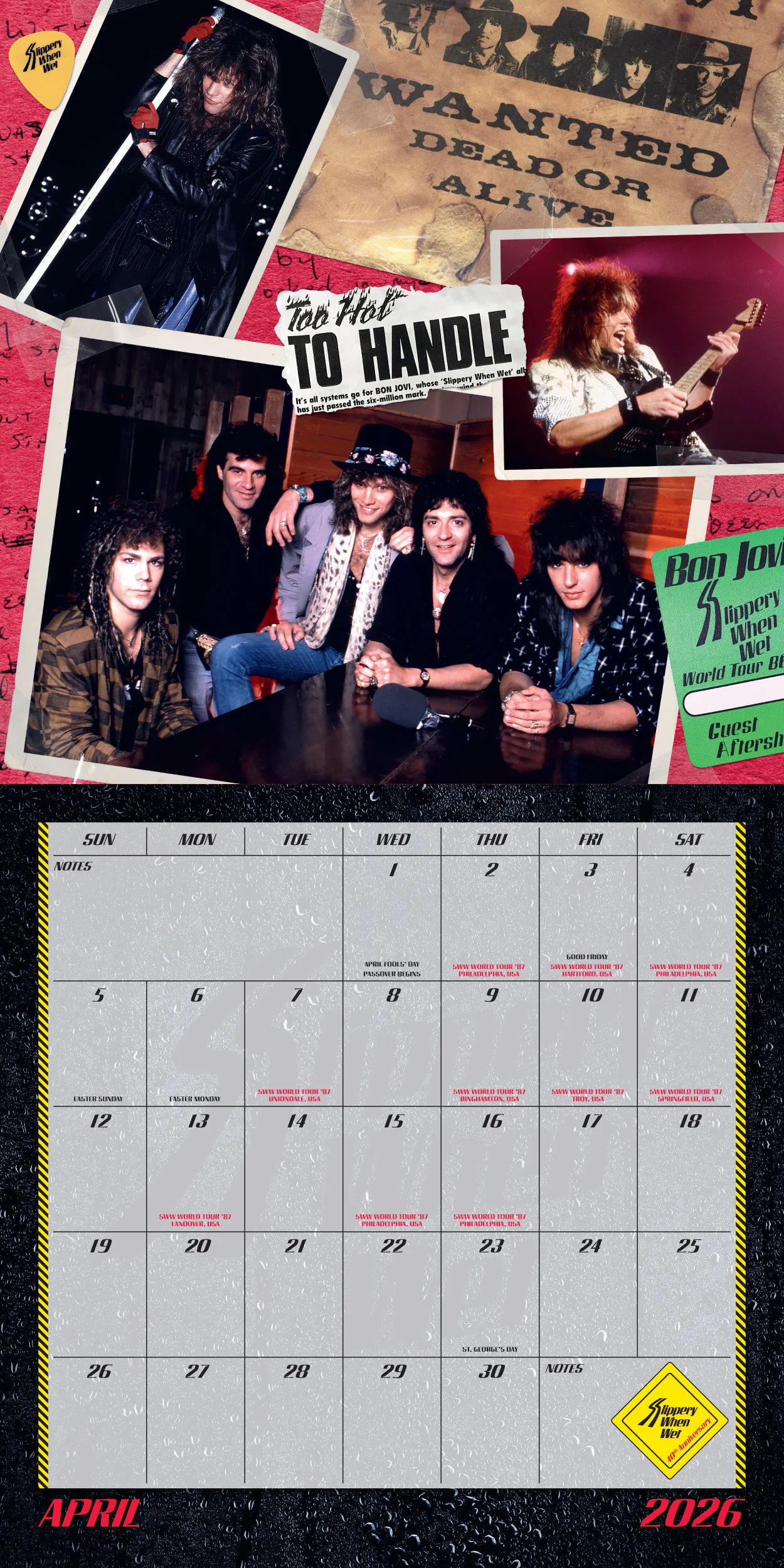 Bon Jovi Slippery When Wet 40th Anniversary Calendar - Image 6