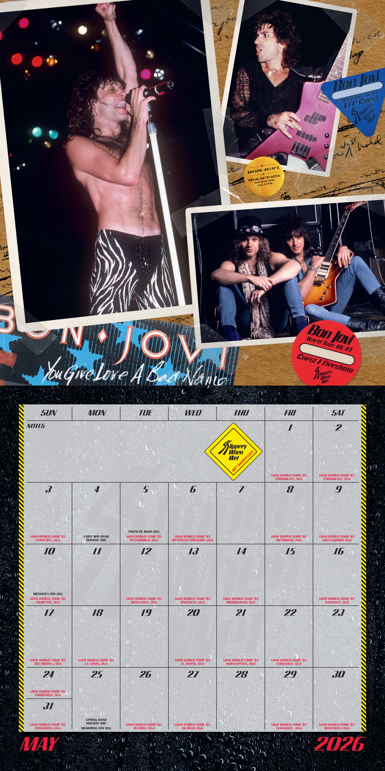 Bon Jovi Slippery When Wet 40th Anniversary Calendar - Image 7