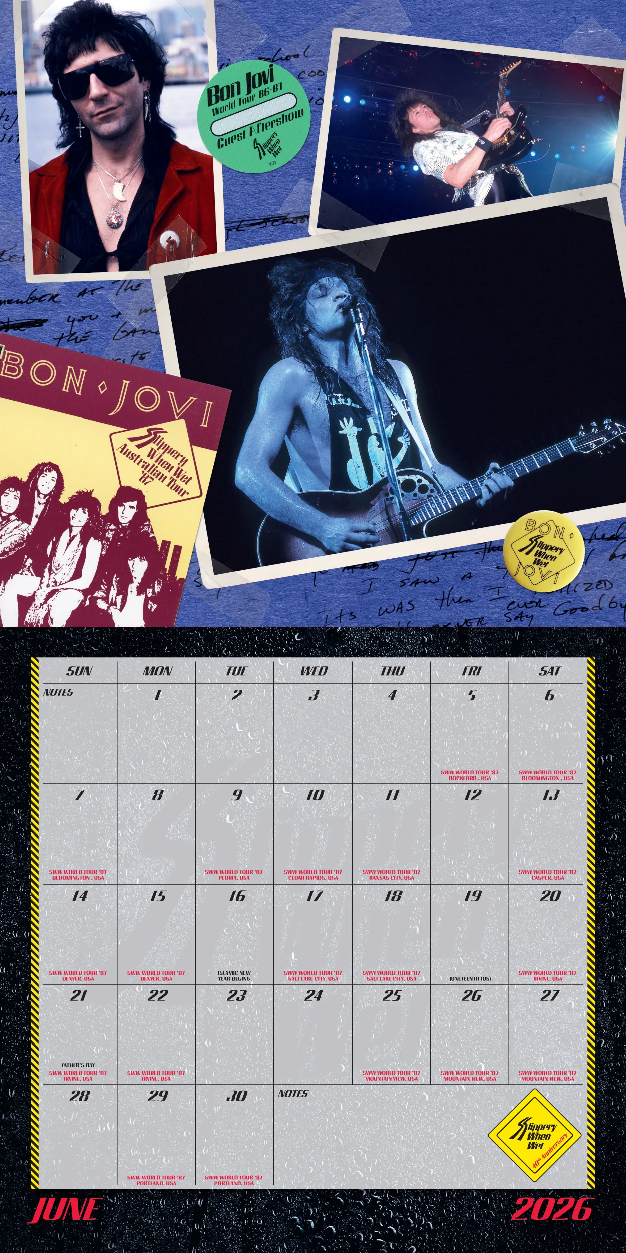 Bon Jovi Slippery When Wet 40th Anniversary Calendar - Image 8